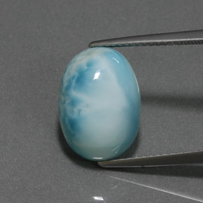 7,36 ctw natürlicher blauer Larimar, Oval Schliff, Lichtundurchlässig