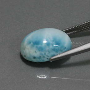 7,36 ctw natürlicher blauer Larimar, Oval Schliff, Lichtundurchlässig
