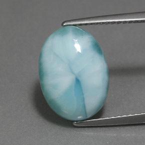 9,17 ctw natürlicher Blau-grün Larimar, Oval Schliff, Lichtundurchlässig