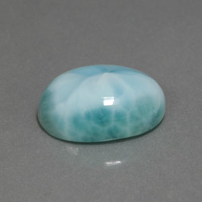 9,17 ctw natürlicher Blau-grün Larimar, Oval Schliff, Lichtundurchlässig