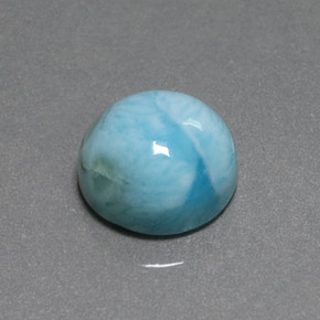 8,01 ctw natürlicher blauer Larimar, Rundschliff, Lichtundurchlässig