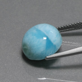 8,01 ctw natürlicher blauer Larimar, Rundschliff, Lichtundurchlässig