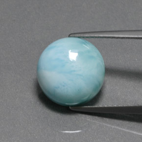7,65 ctw natürlicher grüner Larimar, Rundschliff, Lichtundurchlässig