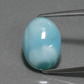5,41 ctw natürlicher blauer Larimar, Oval Schliff, Lichtundurchlässig