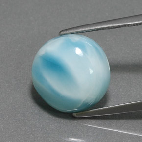 6,42 ctw natürlicher blauer Larimar, Rundschliff, Lichtundurchlässig