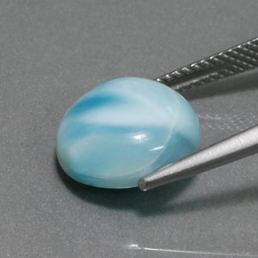 6,42 ctw natürlicher blauer Larimar, Rundschliff, Lichtundurchlässig
