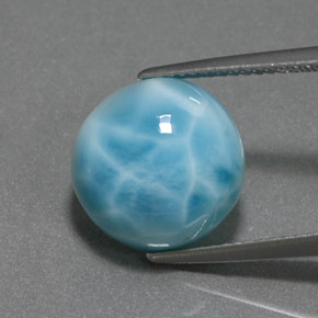 7,40 ctw natürlicher blauer Larimar, Rundschliff, Lichtundurchlässig