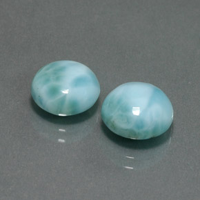  ct natürliche grün-blau Larimar-Edelsteine, Rund Schliff, Lichtundurchlässig