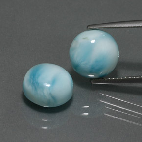  ct natürliche blauer Larimar-Edelsteine, Rundschliff, Lichtundurchlässig