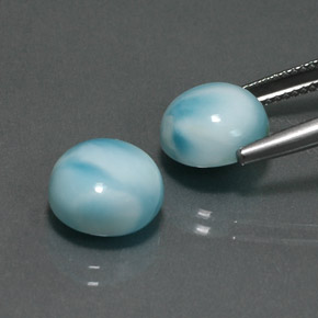  ct natürliche blauer Larimar-Edelsteine, Rundschliff, Lichtundurchlässig