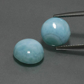  ct natürliche blauer Larimar-Edelsteine, Rundschliff, Lichtundurchlässig