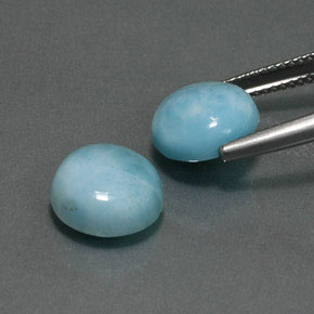  ct natürliche blauer Larimar-Edelsteine, Rundschliff, Lichtundurchlässig