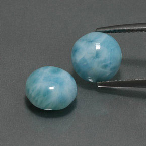  ct natürliche Blau Larimar-Edelsteine, Rund Schliff, Lichtundurchlässig