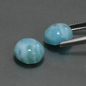  ct natürliche Blau Larimar-Edelsteine, Rund Schliff, Lichtundurchlässig