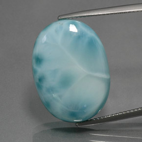 24,16 ctw natürlicher blauer Larimar, Oval Schliff, Lichtundurchlässig
