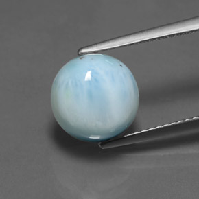 4,41 ctw natürlicher blauer Larimar, Rundschliff, Lichtundurchlässig