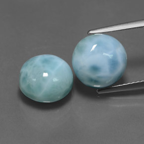  ct natürliche Blau Larimar-Edelsteine, Rund Schliff, Lichtundurchlässig