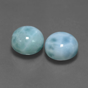  ct natürliche Blau Larimar-Edelsteine, Rund Schliff, Lichtundurchlässig