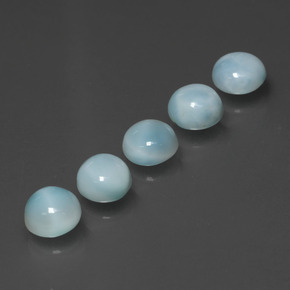  ct natürliche blauer Larimar-Edelsteine, Rundschliff, Lichtundurchlässig