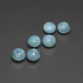  ct natürliche Blau Larimar-Edelsteine, Rund Schliff, Lichtundurchlässig