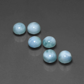  ct natürliche blauer Larimar-Edelsteine, Rundschliff, Lichtundurchlässig