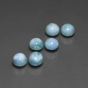  ct natürliche blauer Larimar-Edelsteine, Rundschliff, Lichtundurchlässig
