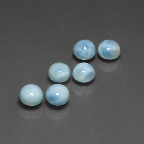  ct natürliche Blau Larimar-Edelsteine, Rund Schliff, Lichtundurchlässig