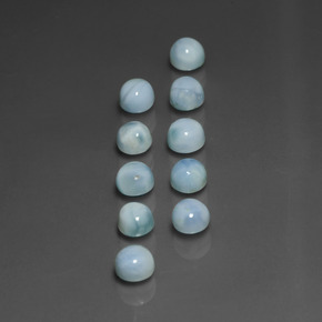  ct natürliche blauer Larimar-Edelsteine, Rundschliff, Lichtundurchlässig