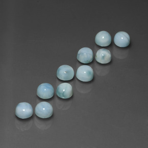  ct natürliche blauer Larimar-Edelsteine, Rundschliff, Lichtundurchlässig