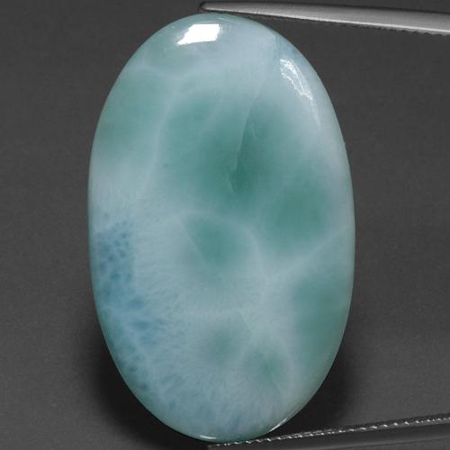 21,67 ctw natürlicher blauer Larimar, Oval Schliff, Lichtundurchlässig