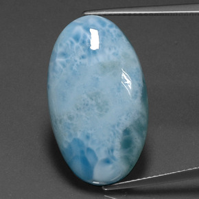 17,93 ctw natürlicher blauer Larimar, Oval Schliff, Lichtundurchlässig