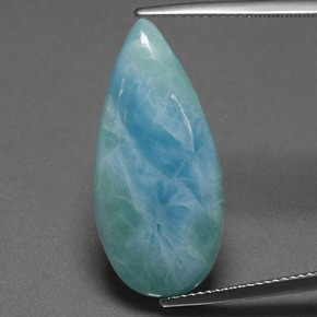 9,17 ctw natürlicher Blau-grün Larimar, Birnenform, Lichtundurchlässig