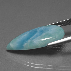 9,17 ctw natürlicher Blau-grün Larimar, Birnenform, Lichtundurchlässig