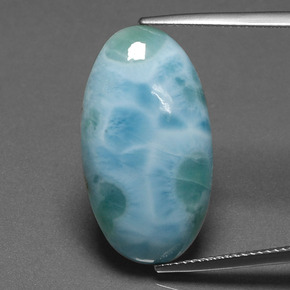 13,60 ctw natürlicher blauer Larimar, Oval Schliff, Lichtundurchlässig