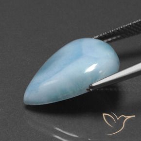 9,17 ctw natürlicher Baby blau Larimar, Birnenform, Lichtundurchlässig