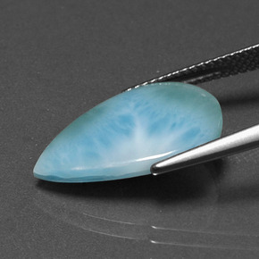 9,17 ctw natürlicher grün-blau Larimar, Birnenform, Lichtundurchlässig