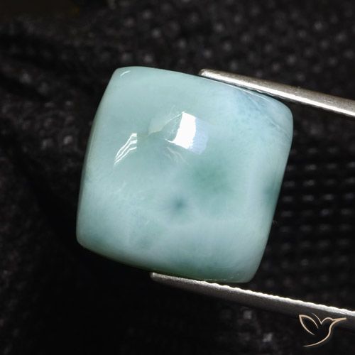 11.20ct Natürlicher Hellgrünliches Blau Larimar, Quadrat, Lichtundurchlässig