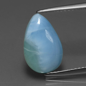 3,26 ctw natürlicher blauer Larimar, Birnenform, Lichtundurchlässig