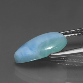3,26 ctw natürlicher blauer Larimar, Birnenform, Lichtundurchlässig