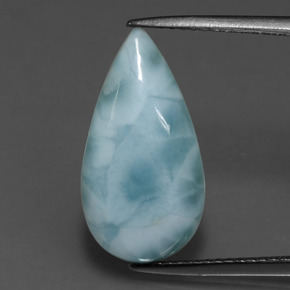 4,78 ctw natürlicher grüner Larimar, Birnenform, Lichtundurchlässig
