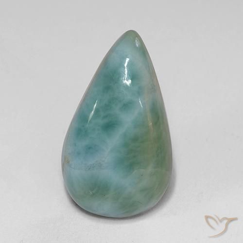 5.53ct Natürlicher hellblau-grün Larimar, Birnenform, Lichtundurchlässig