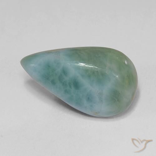 9,17 ctw natürlicher hellblau-grün Larimar, Birnenform, Lichtundurchlässig