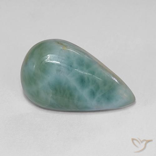 9,17 ctw natürlicher hellblau-grün Larimar, Birnenform, Lichtundurchlässig