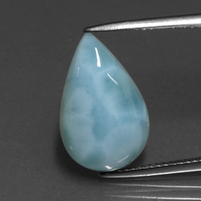 5,15 ctw natürlicher blauer Larimar, Birnenform, Lichtundurchlässig
