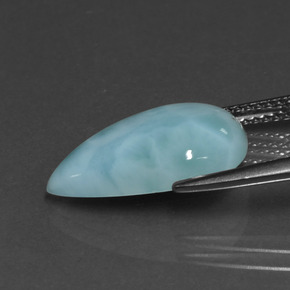 5,15 ctw natürlicher blauer Larimar, Birnenform, Lichtundurchlässig