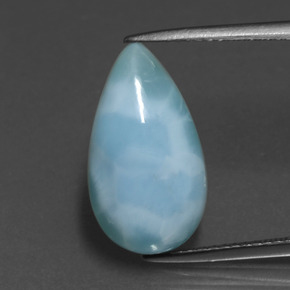 9,17 ctw natürlicher grün-blau Larimar, Birnenform, Lichtundurchlässig