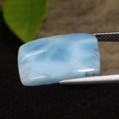 9,76 ctw natürlicher blauer Larimar, Baguette, Lichtundurchlässig