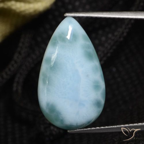 8.74ct Natürlicher hellblau-grün Larimar, Birnenform, Lichtundurchlässig