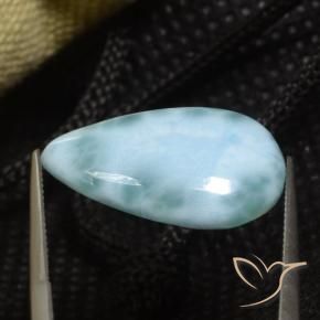 9,17 ctw natürlicher hellblau-grün Larimar, Birnenform, Lichtundurchlässig