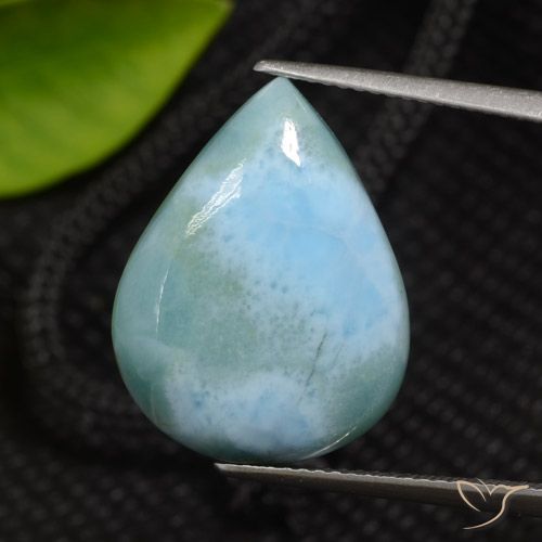 12.03ct Natürlicher hellblau-grün Larimar, Birnenform, Lichtundurchlässig